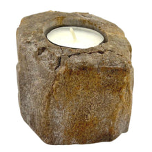 Load image into Gallery viewer, Petrified Wood Candle Holder - Single Low