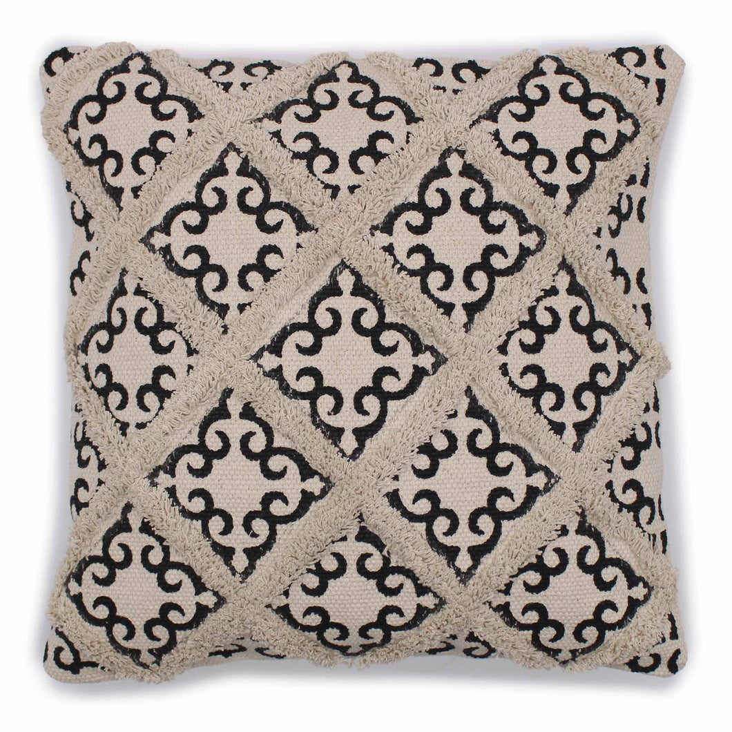 Lux Criss-Cross & Print Cushion Cover