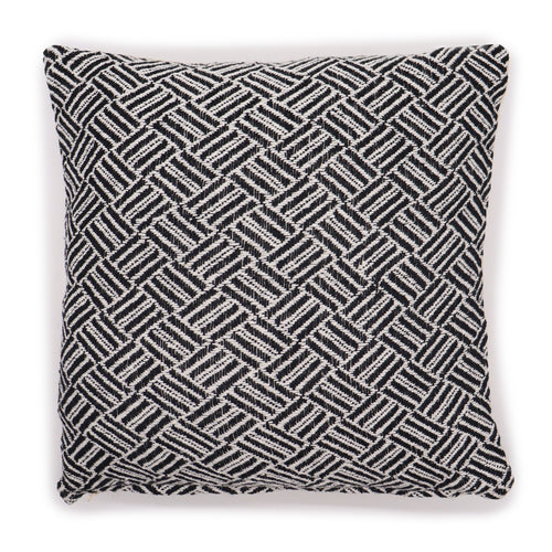 Criss-Cross Black Cushion Cover