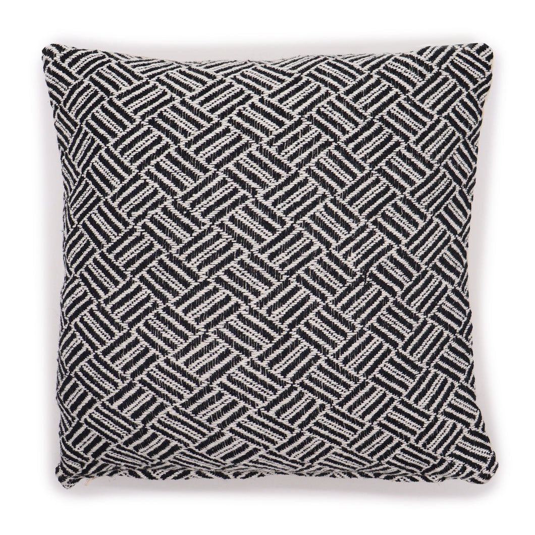Criss-Cross Black Cushion Cover