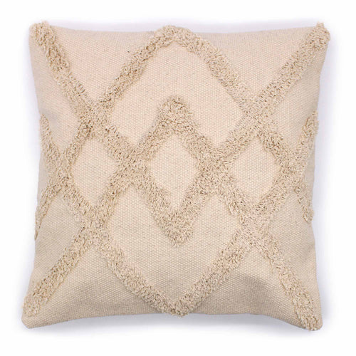 Cream Lux Criss-Cross Cushion Cover