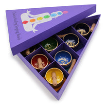 Load image into Gallery viewer, Chakra Pyramid Singing Bowl Gift Set