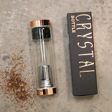 Load image into Gallery viewer, Black Onyx Crystal Glass Tea Infuser Bottle