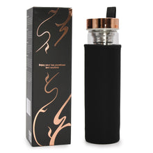 Load image into Gallery viewer, Black Onyx Crystal Glass Tea Infuser Bottle