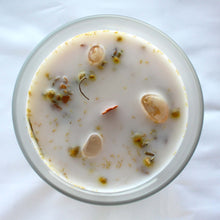 Load image into Gallery viewer, Green Tea and Citrine Crystal Candle for Positivity
