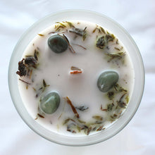 Load image into Gallery viewer, Patchouli and Green Aventurine Gemstone Candle For Good Luck