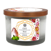 Load image into Gallery viewer, Rose and Rose Quartz Gemstone Candle For Love
