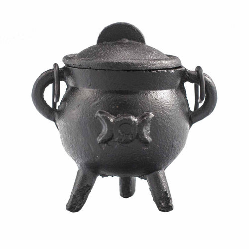 Cast Iron Cauldron With Triple Moon 6cm x 10cm