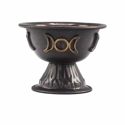 Antique Copper Ritual Chalice Triple Moon