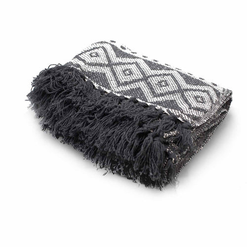 Grey Geometric Comfort Throw