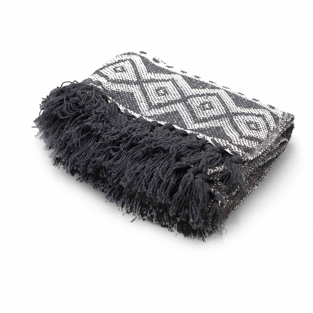 Grey Geometric Comfort Throw