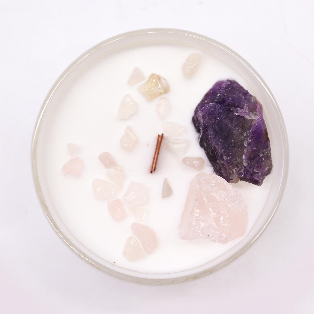 Third Eye Chakra Crystal Candle