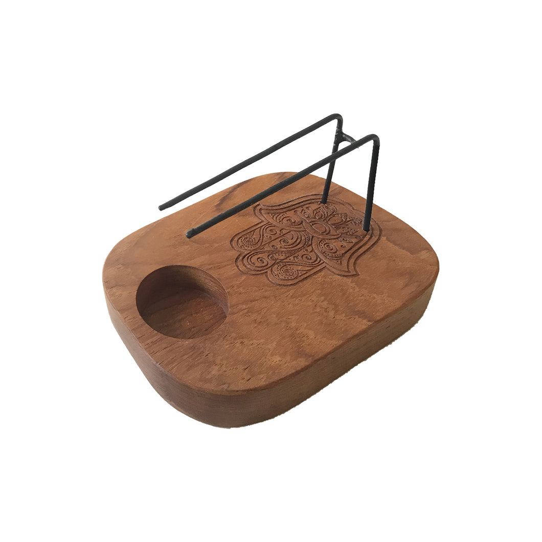 Wooden Palo Santo Heater  - Hamsa Design