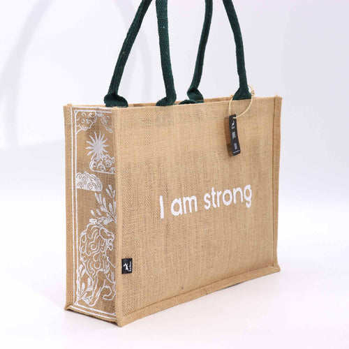I Am Strong Jute Bag