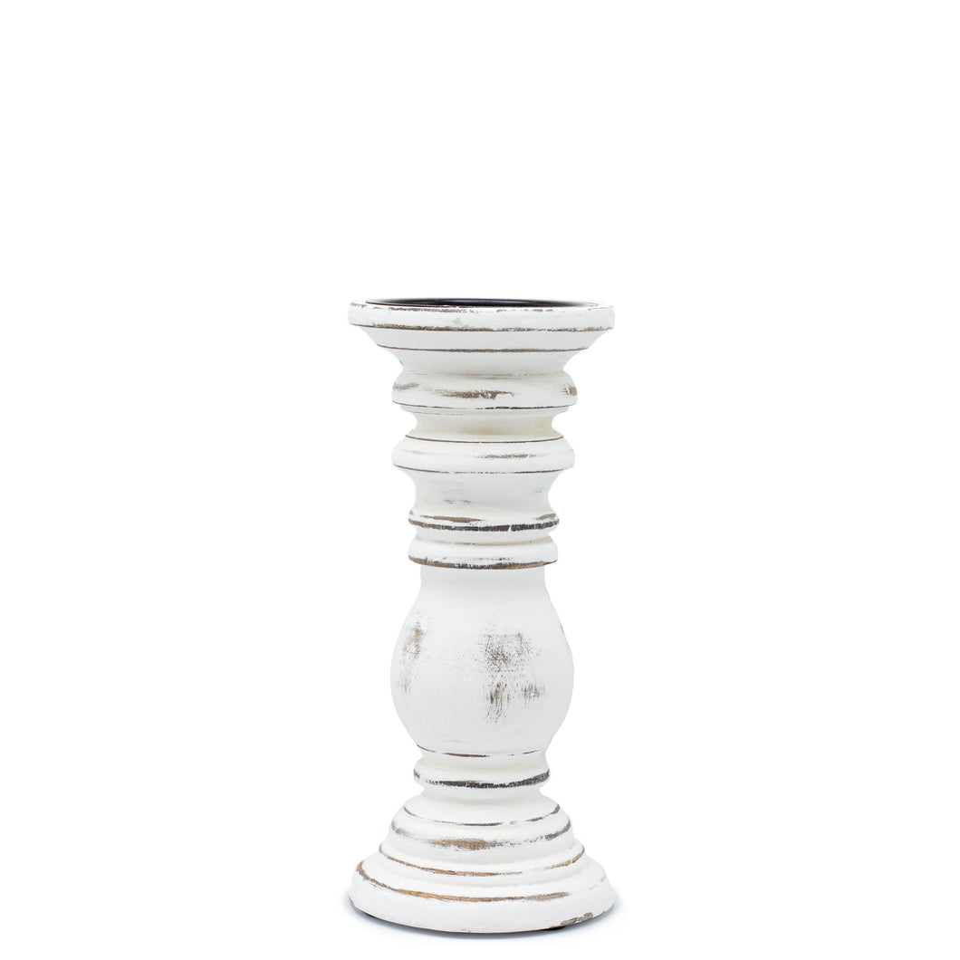 Small Whitewash Classic Candle Stand