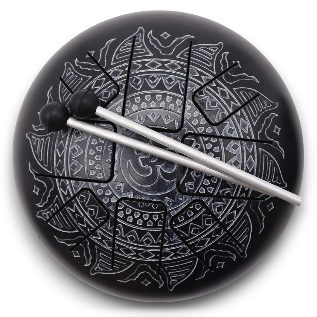 Om Mandala Engraved Hapi Drum 22cm x 15cm