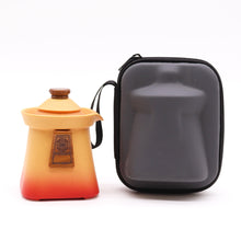Load image into Gallery viewer, Orange Earth Temple Teapot Set &amp; Three Cups