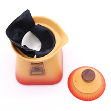 Load image into Gallery viewer, Orange Earth Temple Teapot Set &amp; Three Cups