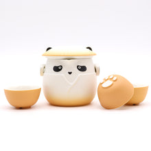 Load image into Gallery viewer, Orange Panda Teapot Set &amp; Three Cups