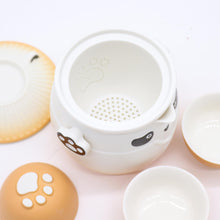 Load image into Gallery viewer, Orange Panda Teapot Set &amp; Three Cups