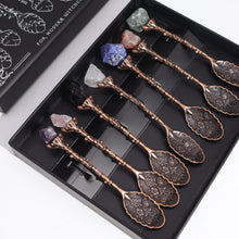Load image into Gallery viewer, Set of 7 Bronze Crystal Witch Spoons