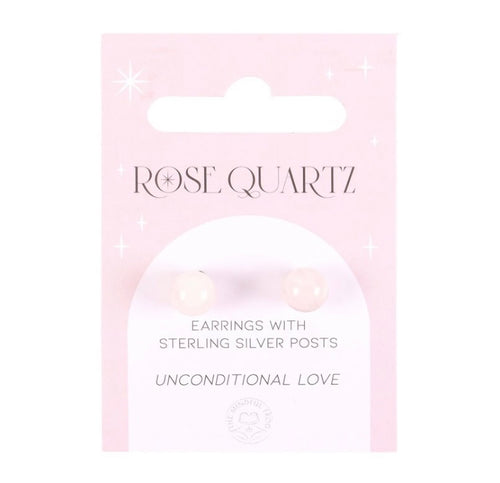 Rose Quartz Crystal Stud Earrings
