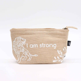 I Am Strong Jute Pouch