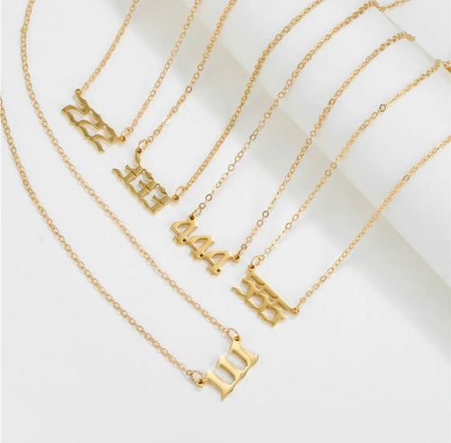 Gold Manifest Angel Number Necklace