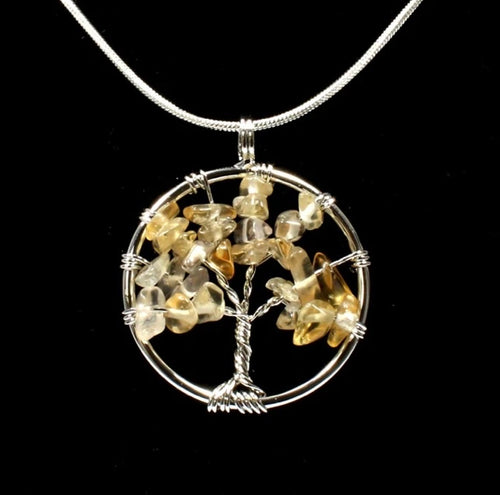 Citrine Tree of Life Pendant Necklace