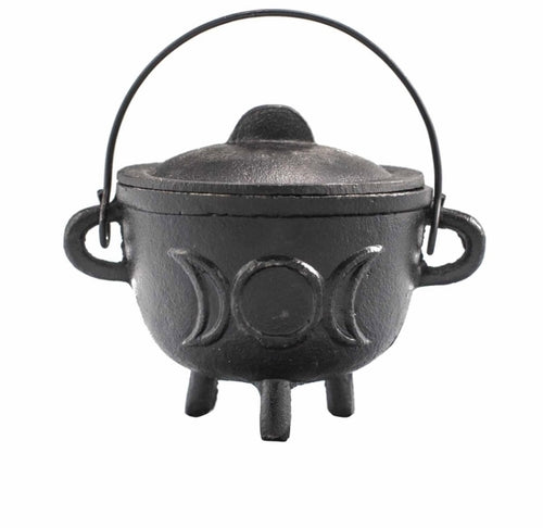 Cast Iron Cauldron With Triple Moon 11cm x 13cm