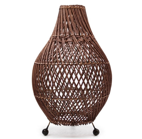 Dark Brown Rattan Table Lamp