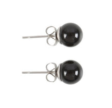 Load image into Gallery viewer, Black Agate Crystal Stud Earrings