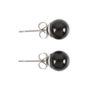Black Agate Crystal Stud Earrings
