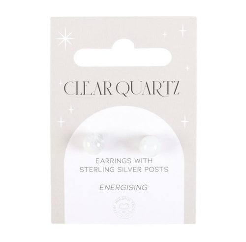 Clear Quartz Crystal Stud Earrings