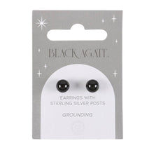 Load image into Gallery viewer, Black Agate Crystal Stud Earrings