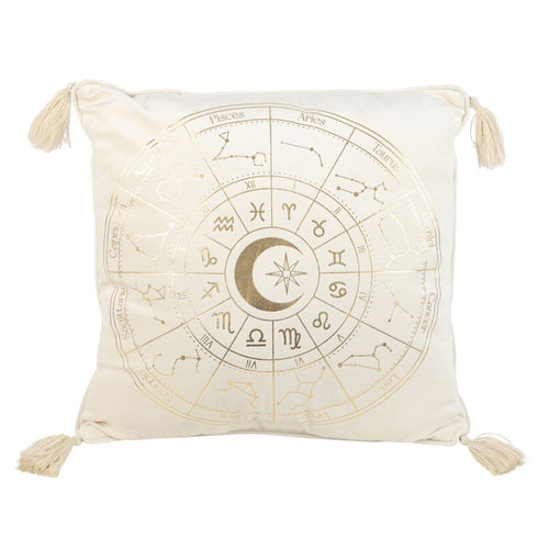 Off White Astrology Wheel Square Cushion
