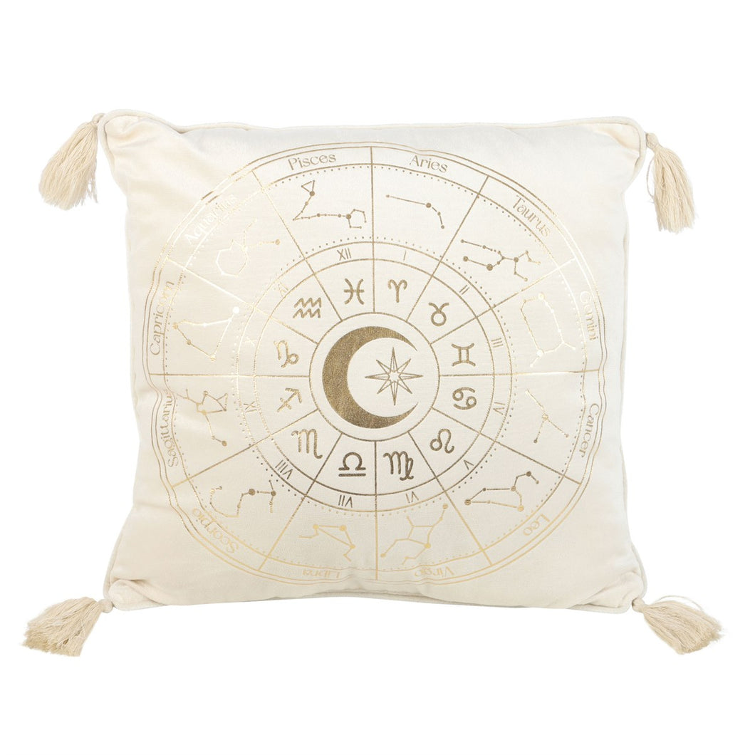 Off White Astrology Wheel Square Cushion