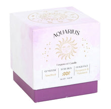 Load image into Gallery viewer, Aquarius Bergamot &amp; Mandarin Crystal Zodiac Candle