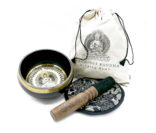 Buddha Hand Beaten & Engraved Singing Bowl Gift Set