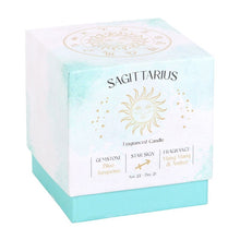 Load image into Gallery viewer, Sagittarius Ylang Ylang &amp; Amber Crystal Zodiac Candle