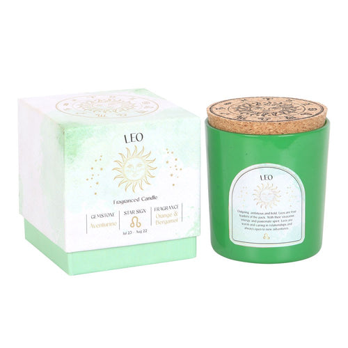Leo Orange & Bergamot Crystal Zodiac Candle