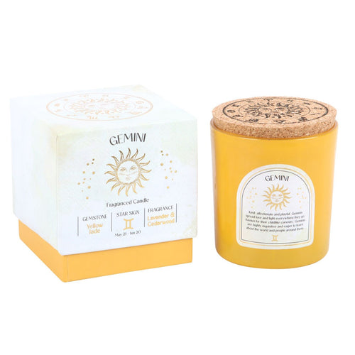 Gemini Lavender & Cedarwood Crystal Zodiac Candle