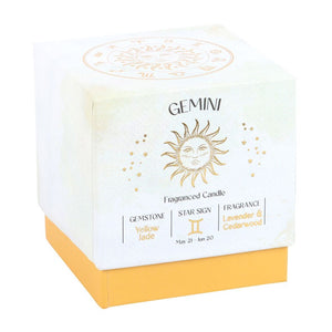 Gemini Lavender & Cedarwood Crystal Zodiac Candle
