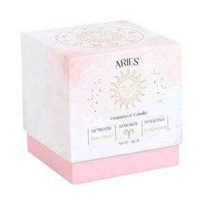 Aries Cedarwood Crystal Zodiac Candle