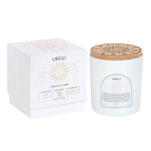 Virgo Sandalwood & Patchouli Crystal Zodiac Candle
