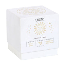 Load image into Gallery viewer, Virgo Sandalwood &amp; Patchouli Crystal Zodiac Candle