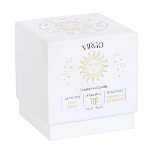 Virgo Sandalwood & Patchouli Crystal Zodiac Candle