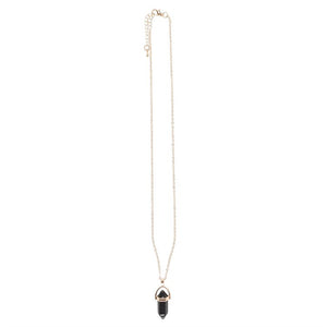 Black Obsidian Crystal Pendant Necklace