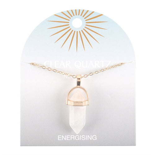 Clear Quartz Crystal Pendant Necklace