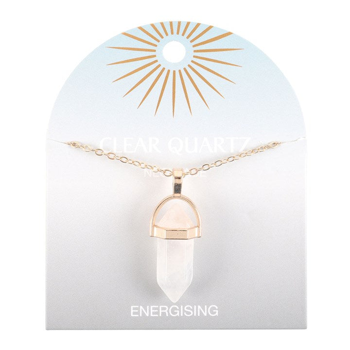 Clear Quartz Crystal Pendant Necklace